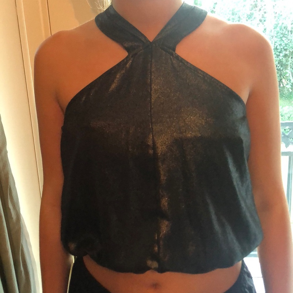Forever 21 Metallic Halter Blouse